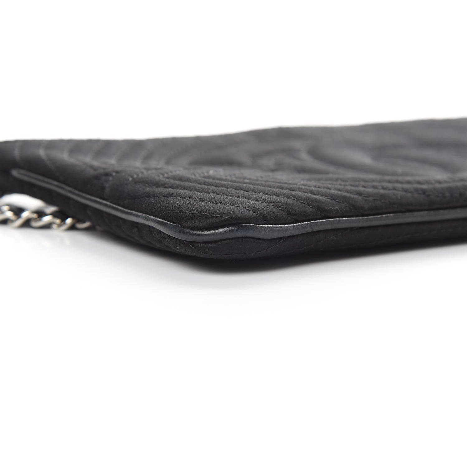 Chanel Satin Camellia Evening Bag Black 9 of 10