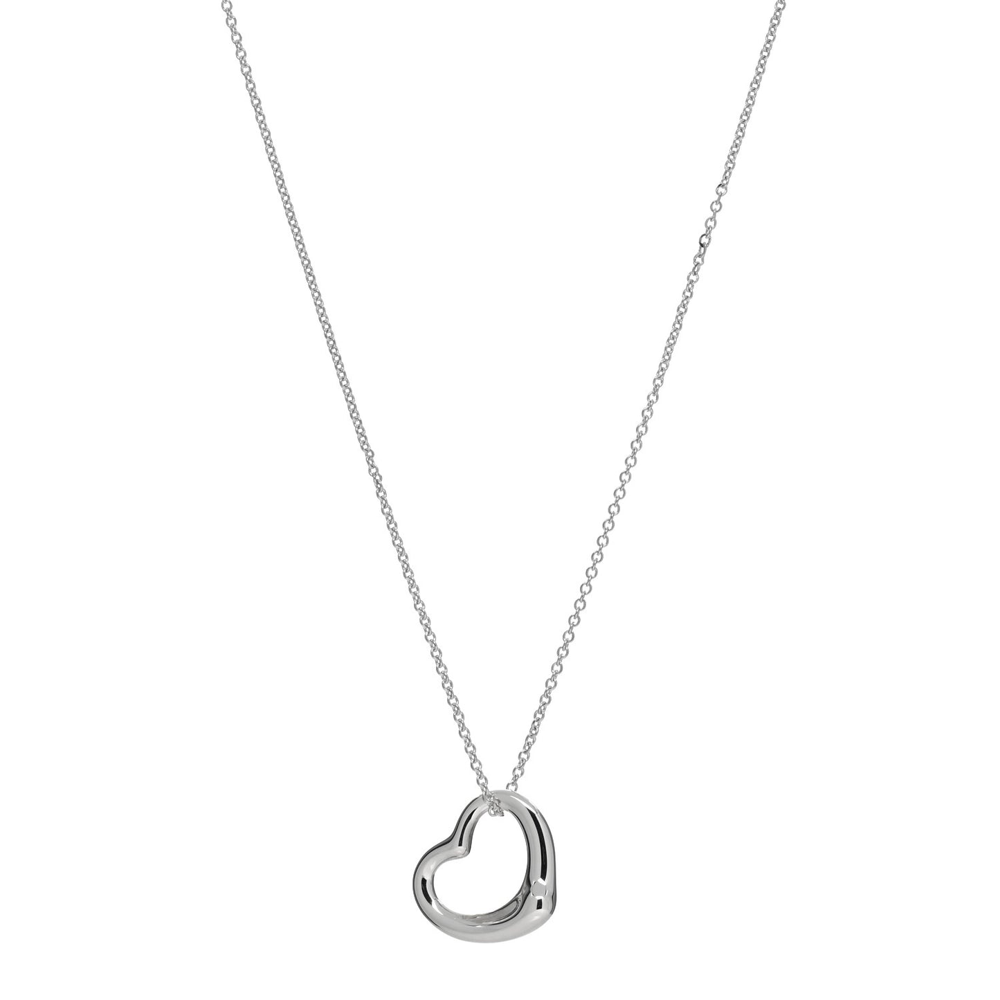 Sterling Silver 22mm Elsa Peretti Open Heart Pendant Necklace