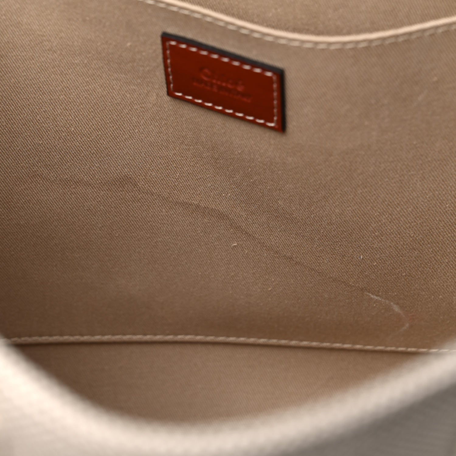 Chloe Cotton Calfskin Medium Woody Ribbon Tote White Brown 13 of 19