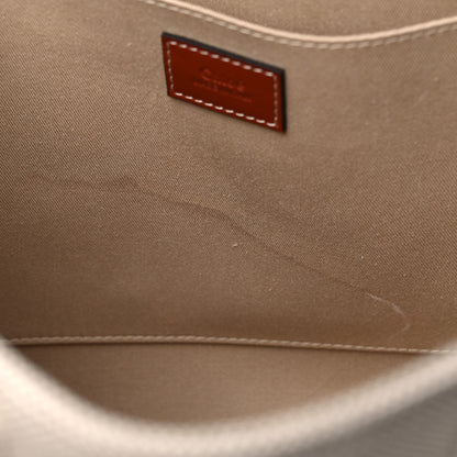 Chloe Cotton Calfskin Medium Woody Ribbon Tote White Brown 13 of 19