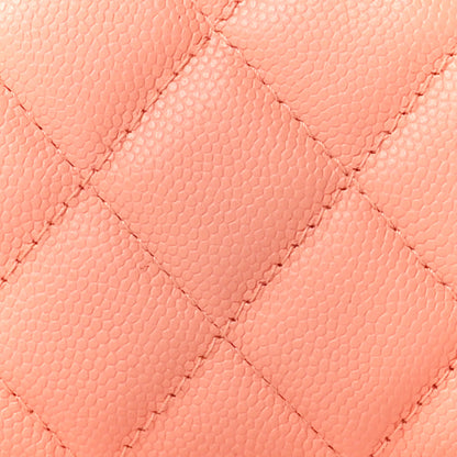 Chanel Caviar Quilted Small Curvy Pouch Cosmetic Case Light Orange 8 of 11
