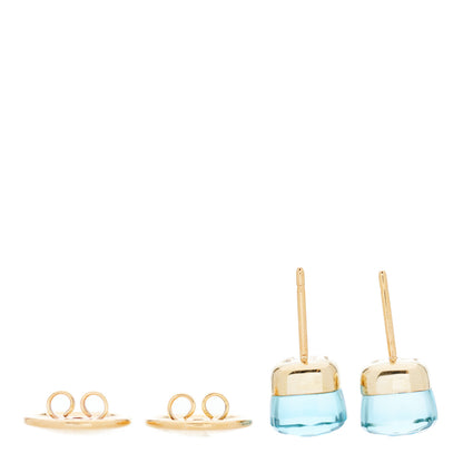 Pomellato 18K Rose Gold Blue Topaz Classic Nudo Stud Earrings 3 of 5