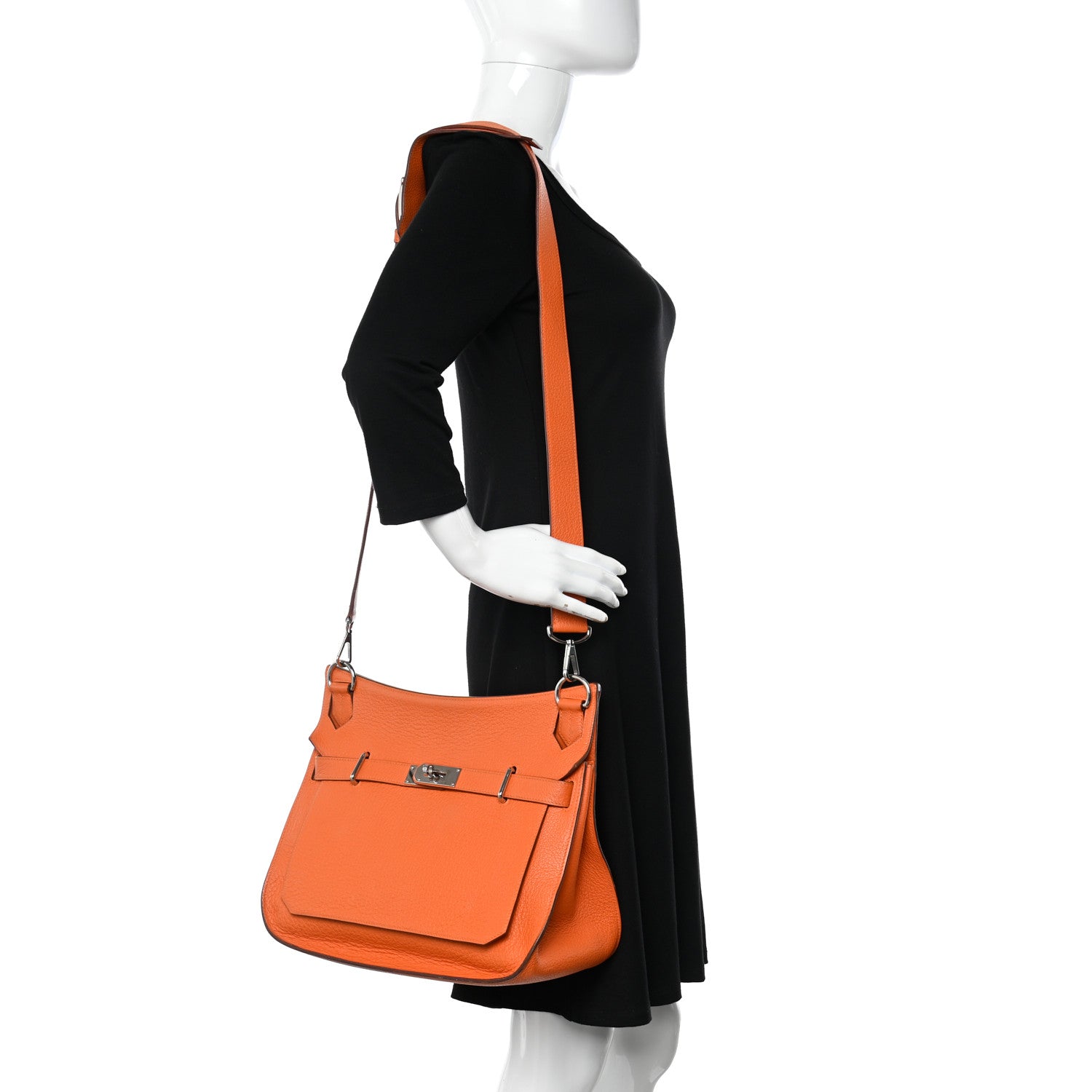 Hermes Taurillon Clemence Jypsiere 34 Orange 2 of 12