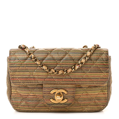 Chanel Metallic Sheepskin Thin Striped Extra Mini Flap Multicolor Gold 1 of 10