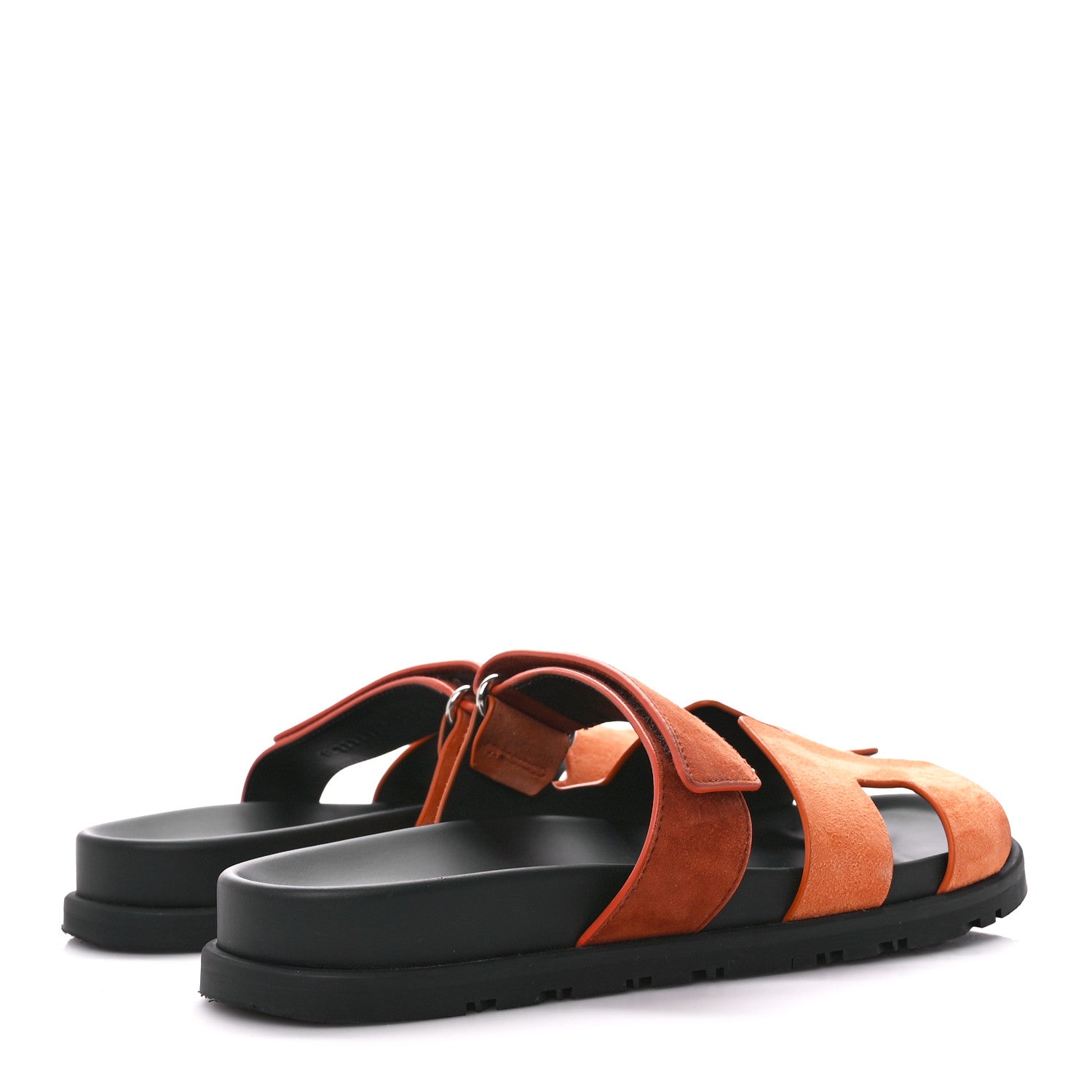Hermes Suede Goatskin Womens Chypre Sandals 37.5 Rose Bois De Santal Rouge De Turin 4 of 9