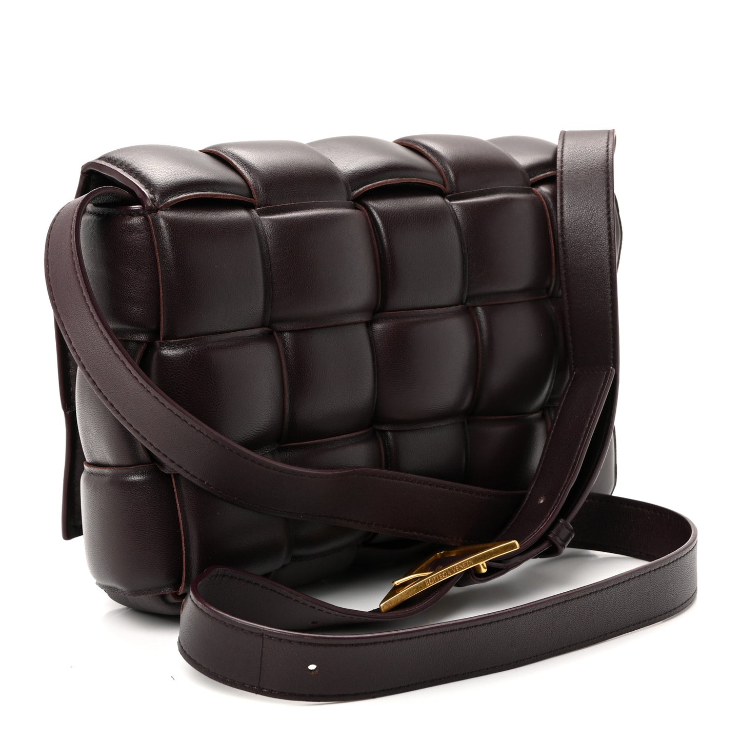Nappa Maxi Intreccio Padded Cassette Crossbody Bag Grape