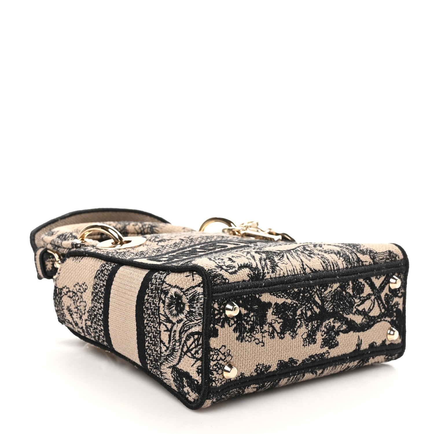 Christian Dior Canvas Toile De Jouy Embroidered Mini Lady D-Lite Beige Mullticolor 4 of 10