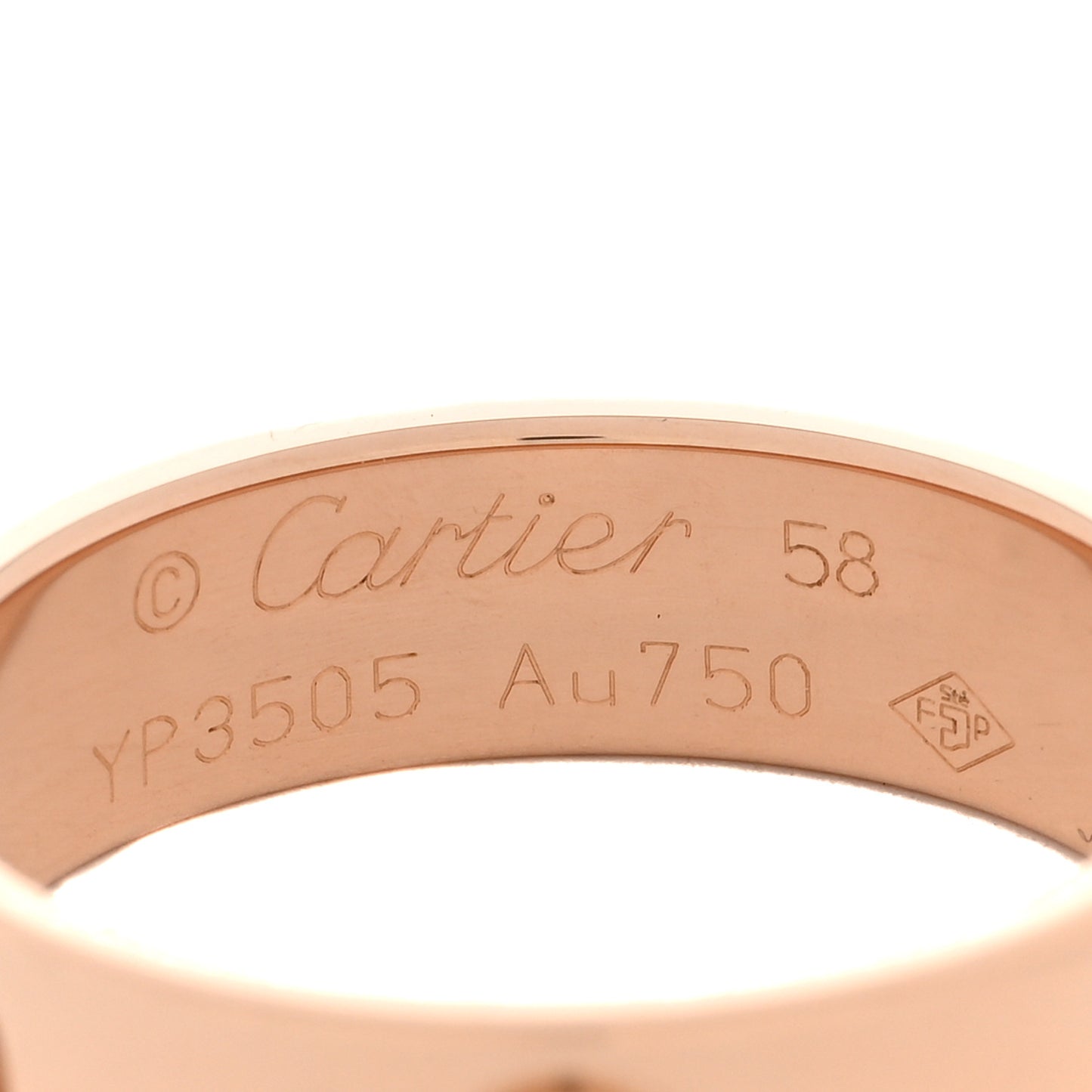 18K Pink Gold 5.5mm LOVE Ring 58 8.25