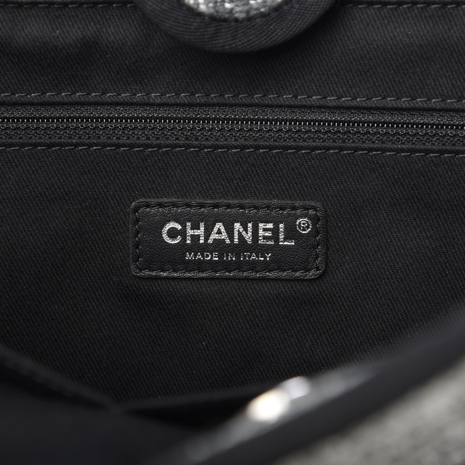 Chanel Canvas Small Deauville Tote Grey 6 of 10