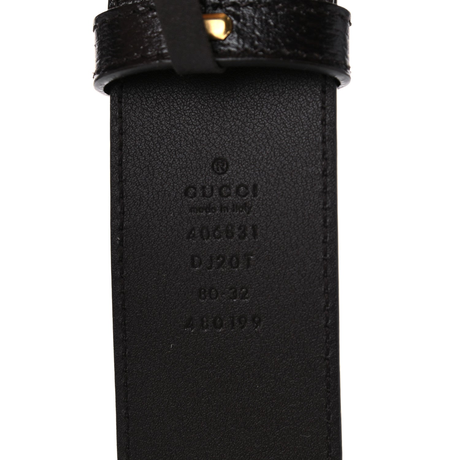 Gucci Textured Calfskin Double G 40mm Belt 80 32 Dark Cocoa 3 of 4