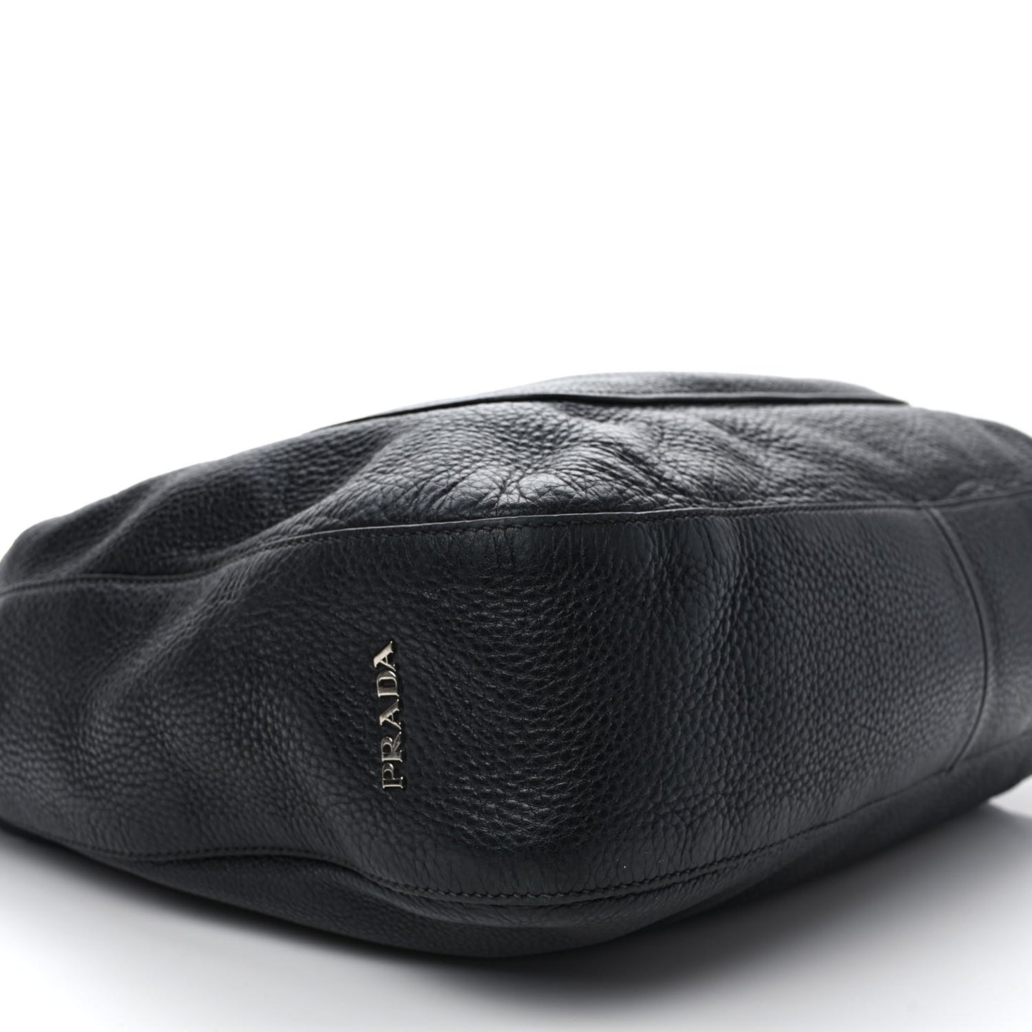 Vitello Daino Medium Pocket Hobo Bag Black
