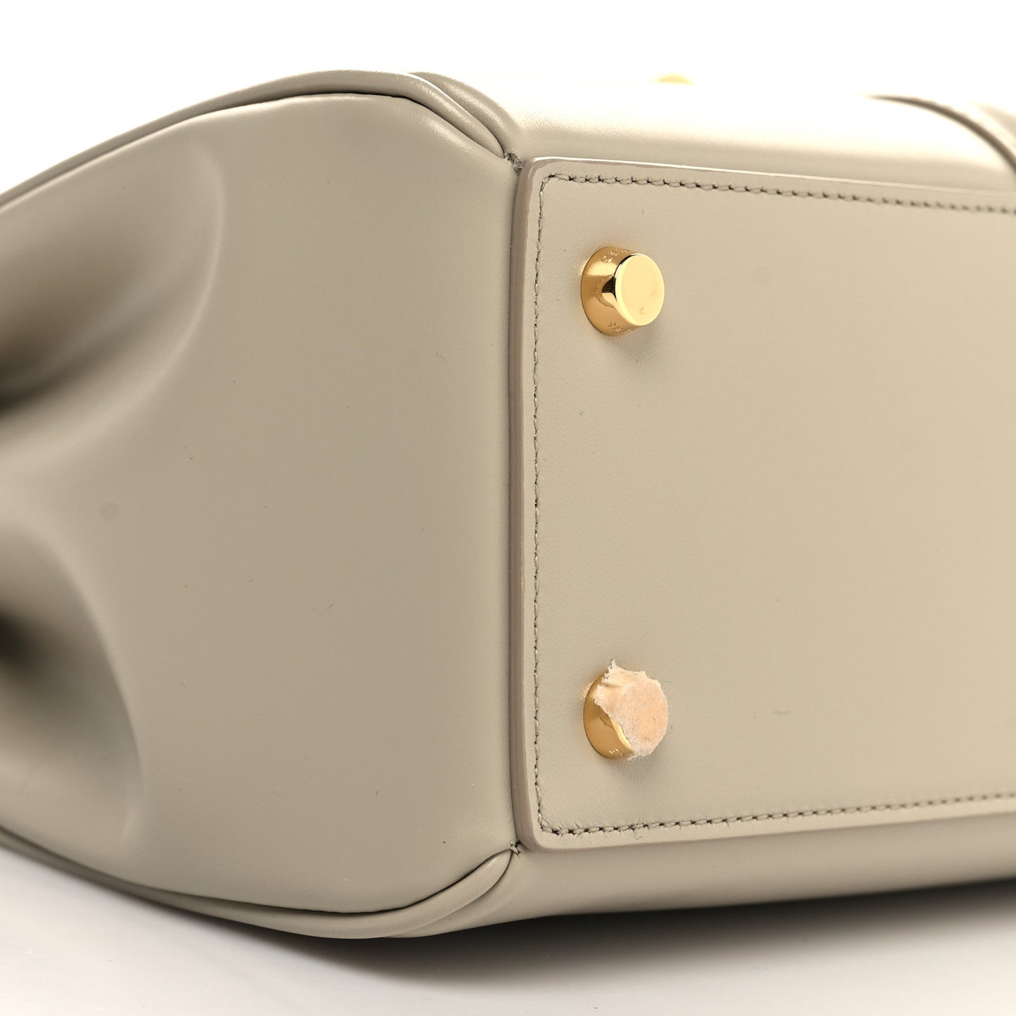 Satinated Calfskin Small 16 Top Handle Bag Beige