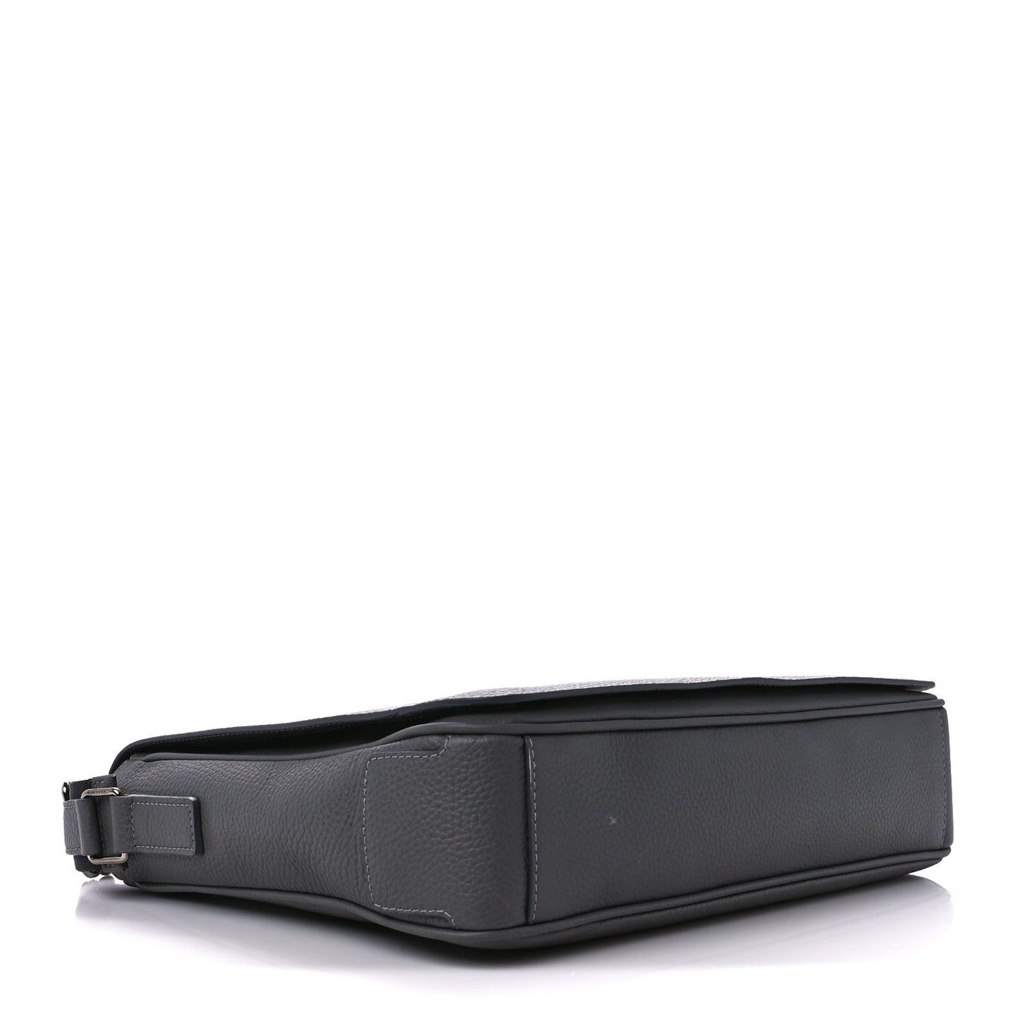 Calfskin Logo Messenger Charcoal Grey