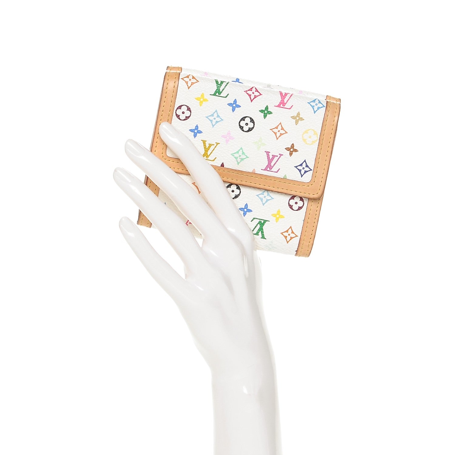 Louis Vuitton Monogram Multicolor Porte-Monnaie Billets Wallet White 2 of 6