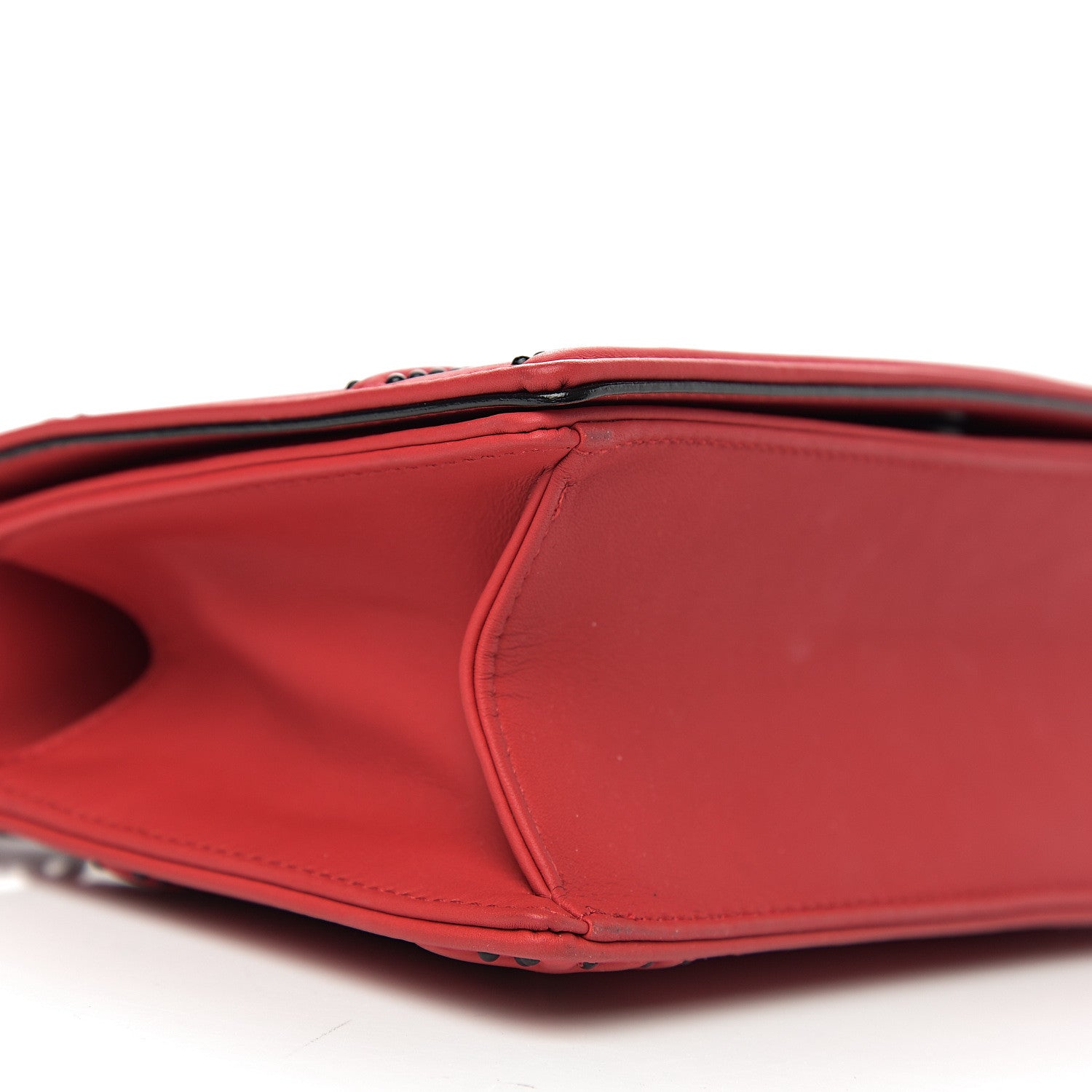 Christian Dior Ultra Matte Calfskin Studded Small Diorama Flap Bag Red Black 6 of 8