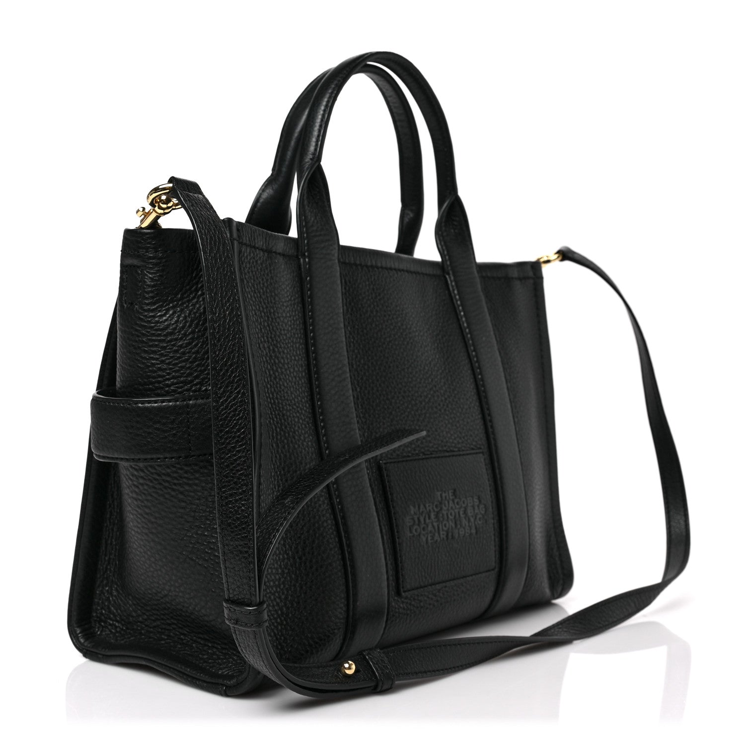 Marc Jacobs Grained Calfskin Medium The Tote Bag Black 3 of 9