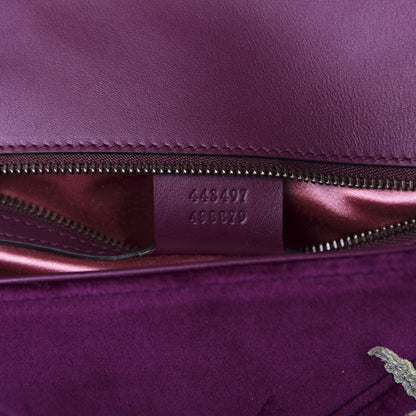 Gucci Velvet Matelasse Embroidered Small GG Marmont Shoulder Bag Fuchsia Violet Cyclamen 9 of 10