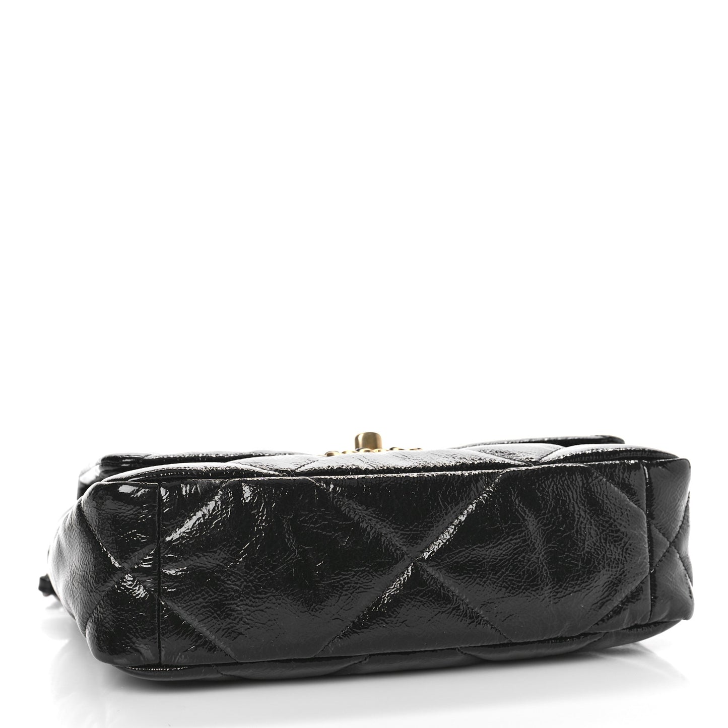 Shiny Crumpled Calfskin Quilted Medium Chanel 19 Flap Black