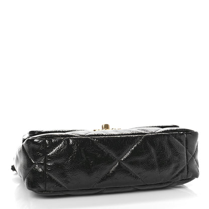 Chanel Shiny Crumpled Calfskin Quilted Medium Chanel 19 Flap Black 4 of 9