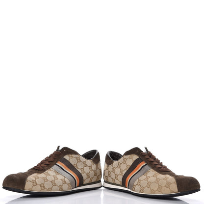 Gucci GG Monogram Suede Web Mens Sneakers 10 Brown 5 of 15