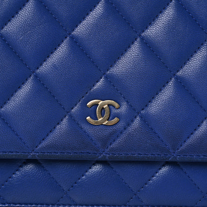 Chanel Lambskin Quilted Wallet On Chain WOC  Navy Blue 17 of 17