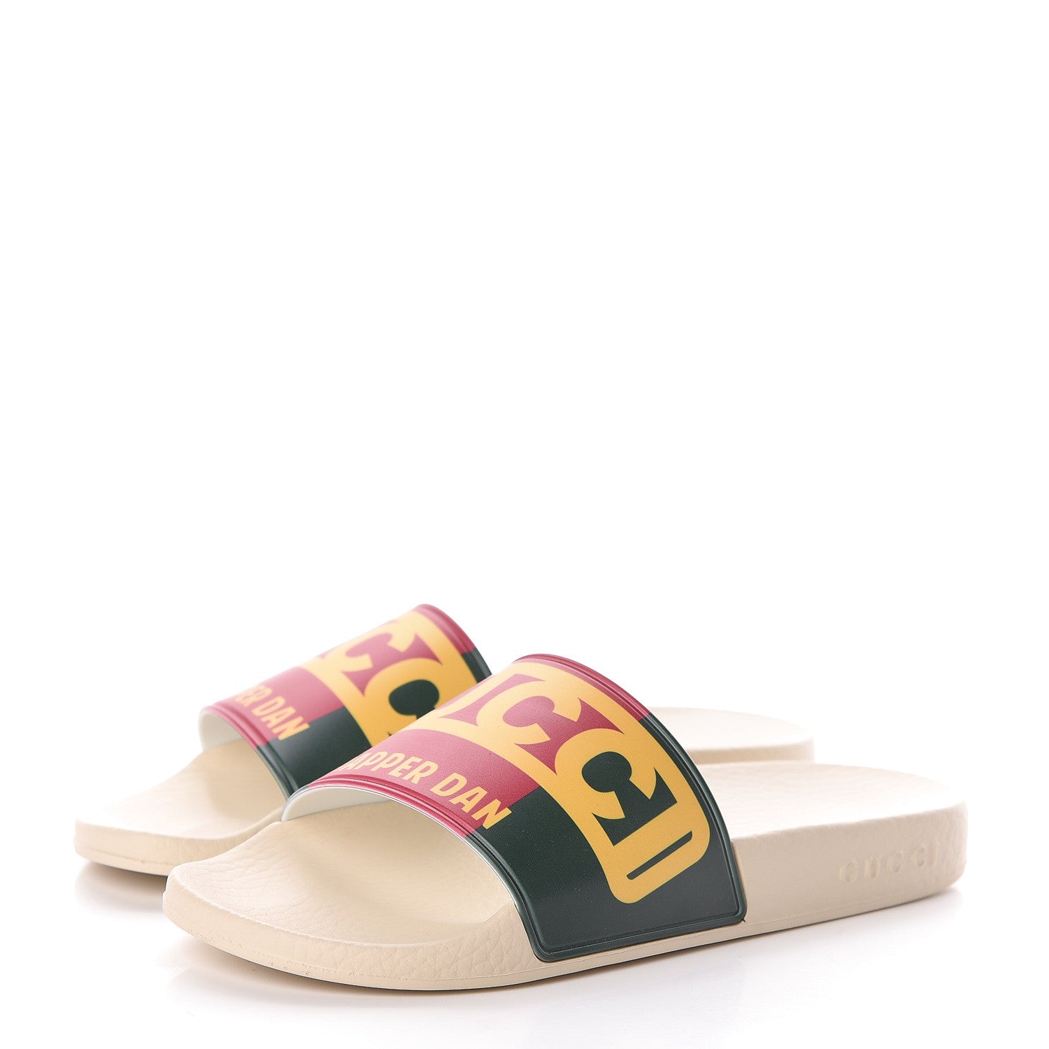 Gucci X DAPPER DAN Rubber Womens Slide Sandals 36 Red Green Crop 3 of 8