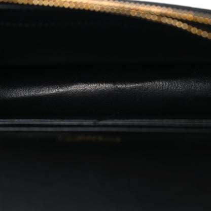 Saint Laurent Calfskin Crocodile Embossed Kate Monogram Tassel Chain Wallet Black 5 of 9