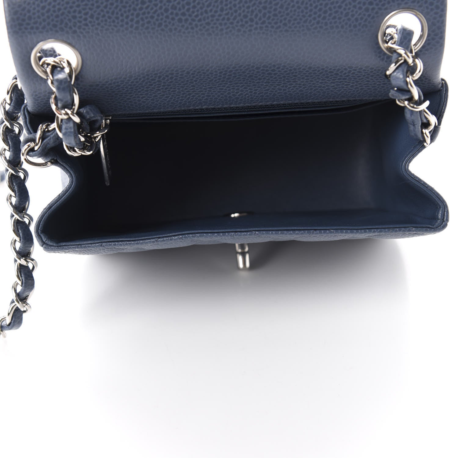 Chanel Caviar Quilted Mini Square Flap Dark Blue 5 of 11