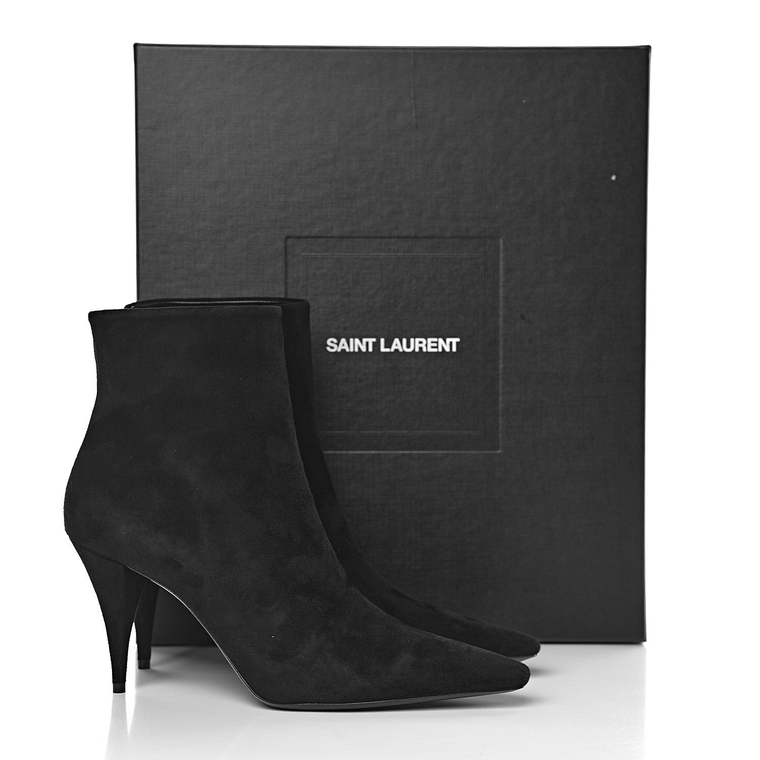 Saint Laurent Suede Kiki Ankle 85 Zip Boot 39.5 Black 9 of 9