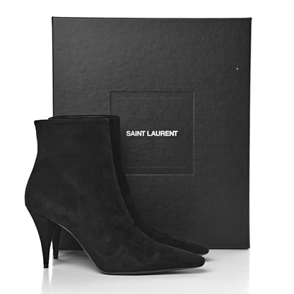 Saint Laurent Suede Kiki Ankle 85 Zip Boot 39.5 Black 9 of 9