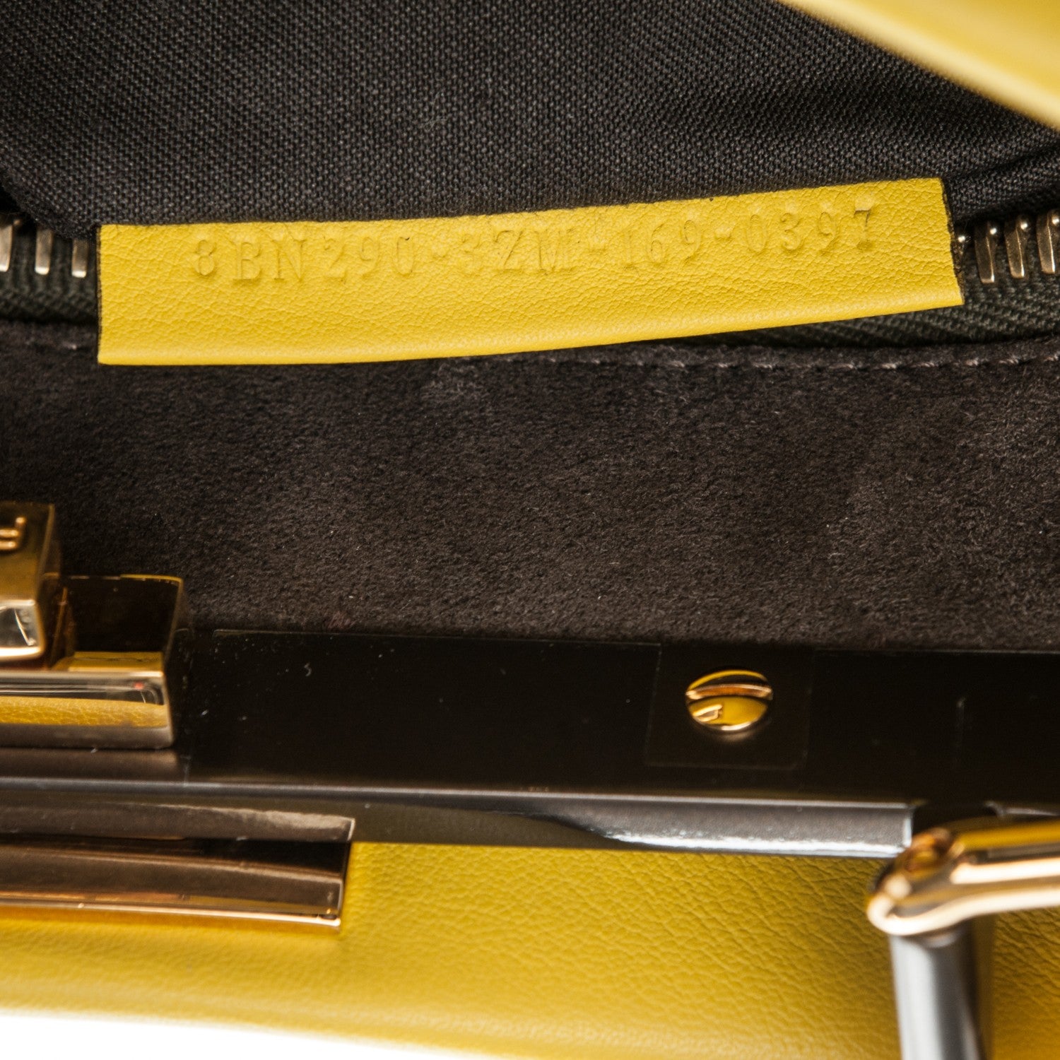 Fendi Vitello Seta Medium Peekaboo Iconic Satchel Cedro 8 of 8