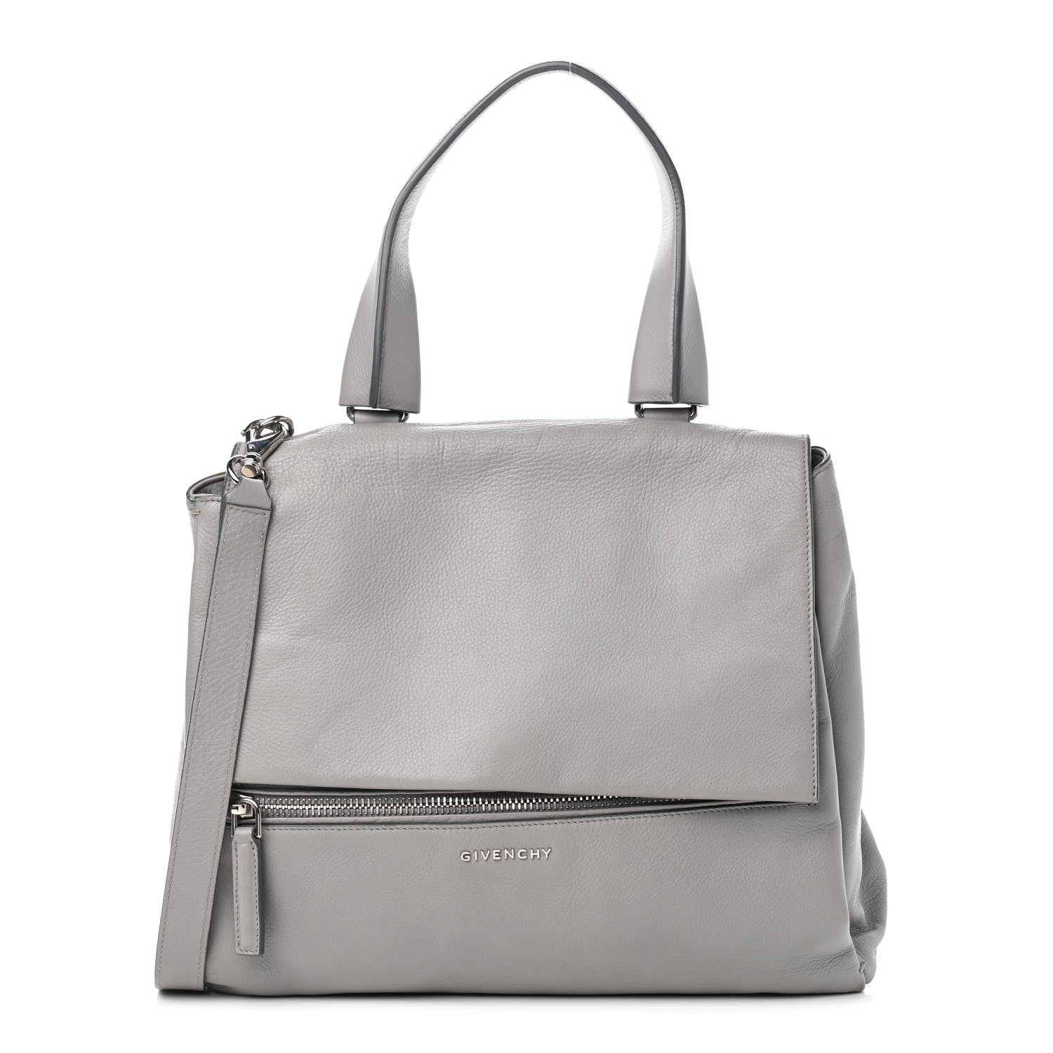 Givenchy Grained Calfskin Medium Pandora Pure Flap Bag Pearl Grey 2 of 10