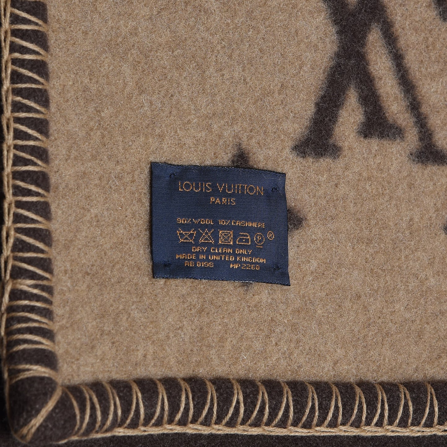 Wool Cashmere Catogram Small Blanket Brown