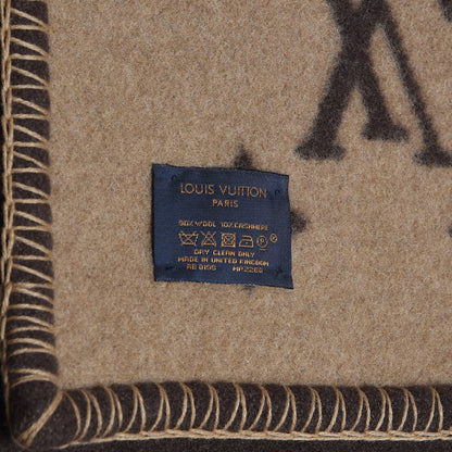 Louis Vuitton Wool Cashmere Catogram Small Blanket Brown 4 of 4