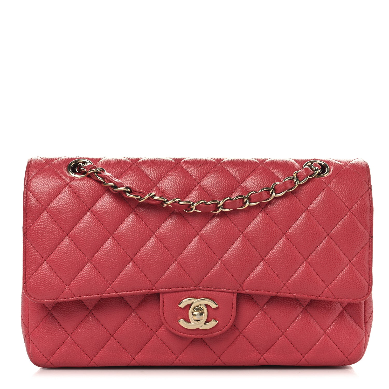 Chanel Caviar Quilted Medium Double Flap Pink 1 of 13