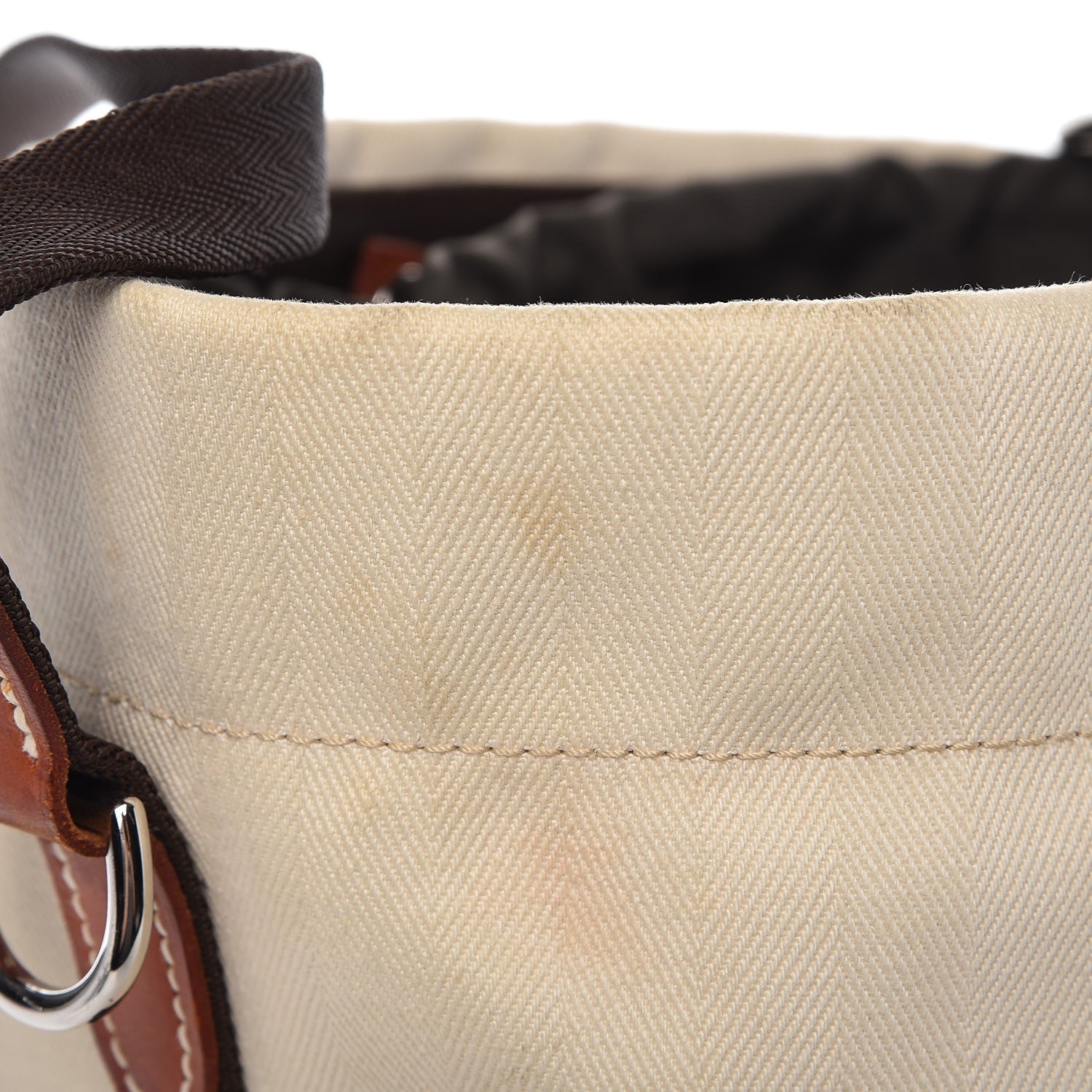 Hermes Natural Barenia Toile Sac De Pansage Grooming Bag 8 of 9