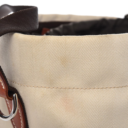 Hermes Natural Barenia Toile Sac De Pansage Grooming Bag 8 of 9