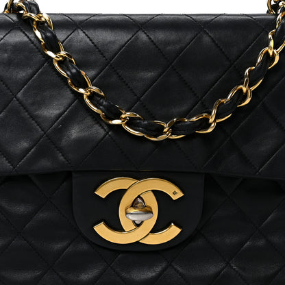 Chanel Lambskin Quilted XL Jumbo Single Flap Black 10 of 12