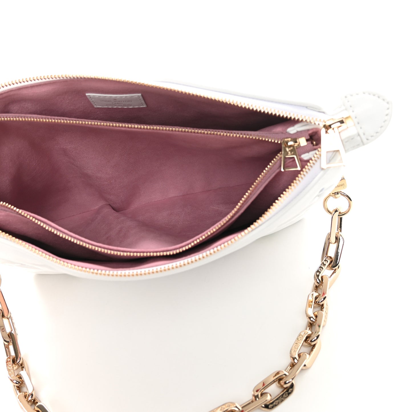 Lambskin Embossed Monogram LV Garden Coussin PM Cream