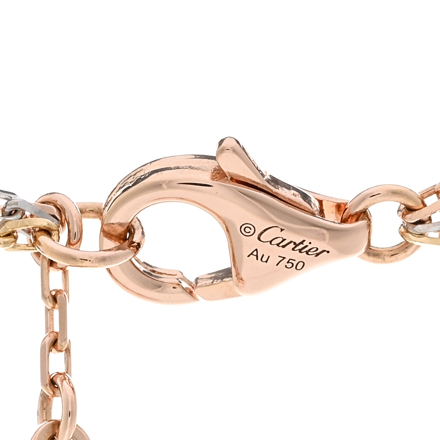 Cartier 18K Pink Yellow White Gold Three Chain Necklace 4 of 4