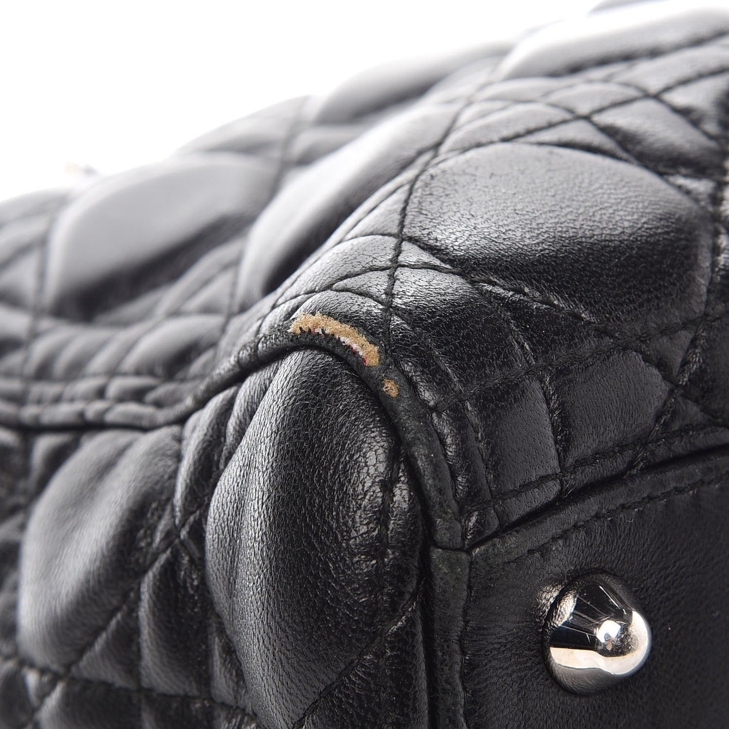 Lambskin Cannage Large Lady Dior Black