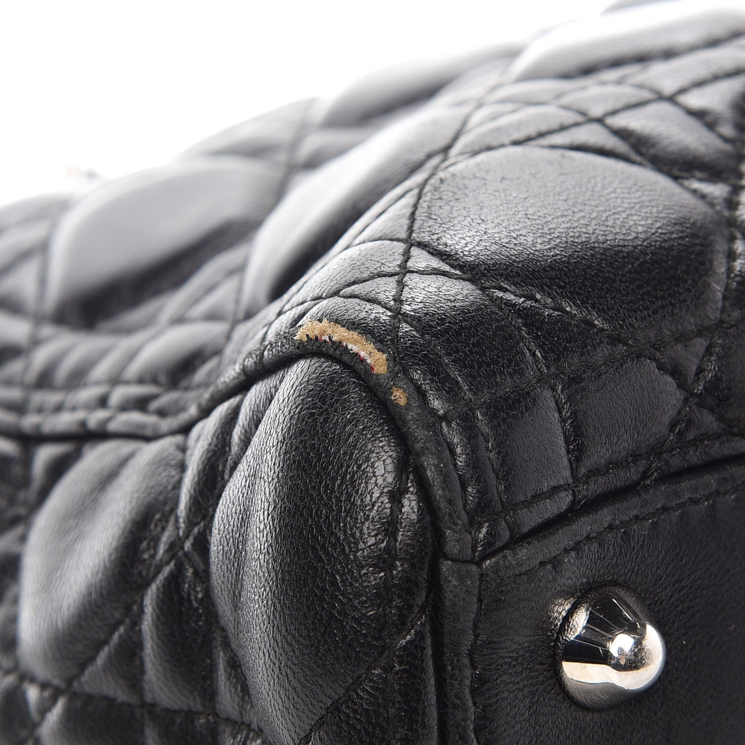 Christian Dior Lambskin Cannage Large Lady Dior Black 10 of 11