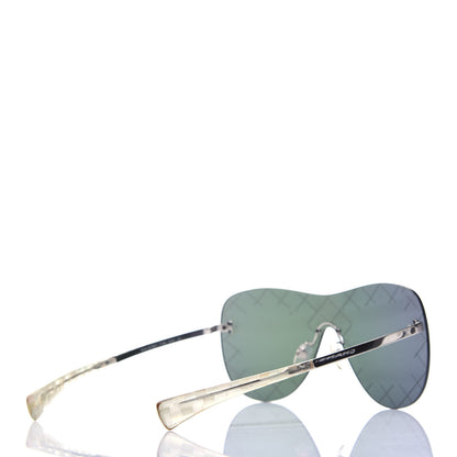 Chanel Acetate Shield Runway Sunglasses 71158 Silver Purple 4 of 9