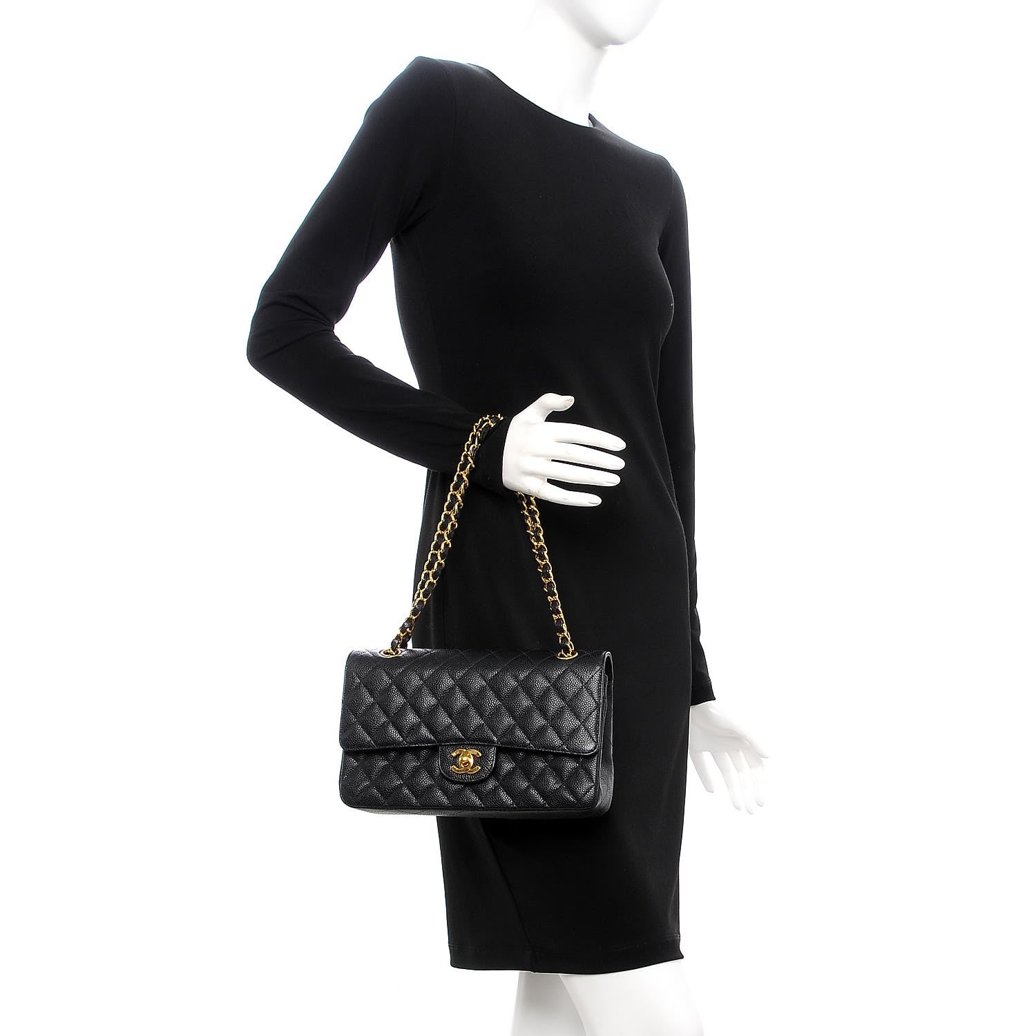 Chanel Caviar Quilted Medium Double Flap Black 6 of 28