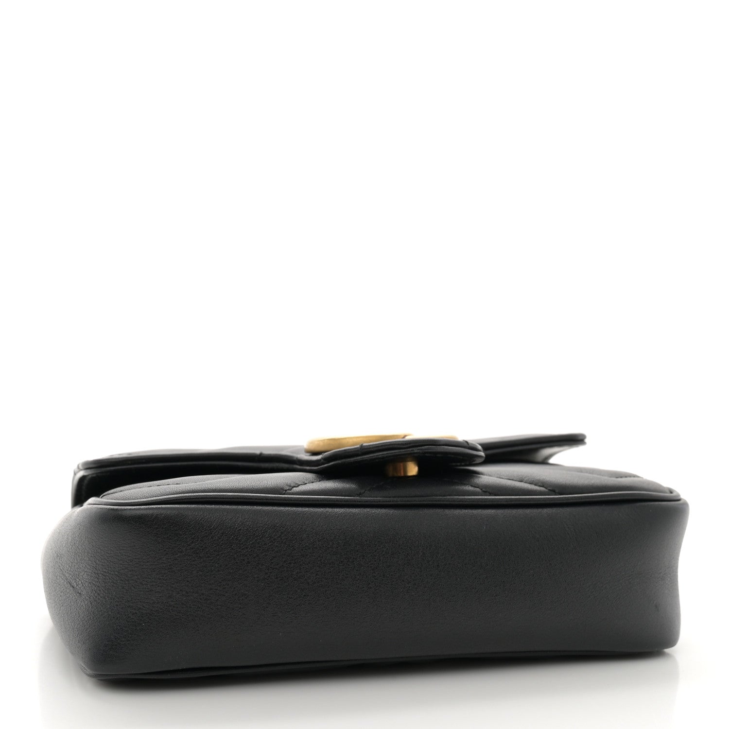 Gucci Calfskin Matelasse Super Mini GG Marmont Shoulder Bag Black 4 of 12