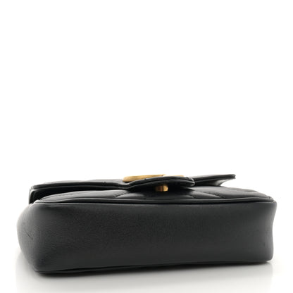 Gucci Calfskin Matelasse Super Mini GG Marmont Shoulder Bag Black 4 of 12