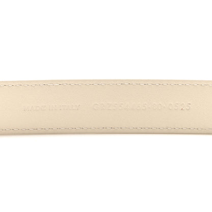 Saint Laurent Smooth Calfskin Monogram Square Buckle Belt 80 32 Crema Soft 6 of 7