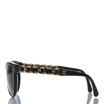 Chanel Butterfly Chain Sunglasses 5215-Q Black 3 of 7