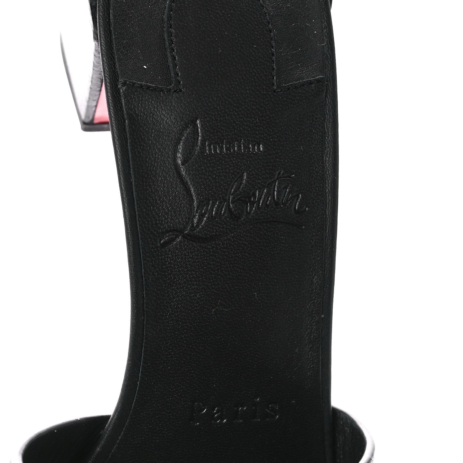 Christian Louboutin Calfskin Logo Embossed So CL 55 Mule 36.5 Black 7 of 8