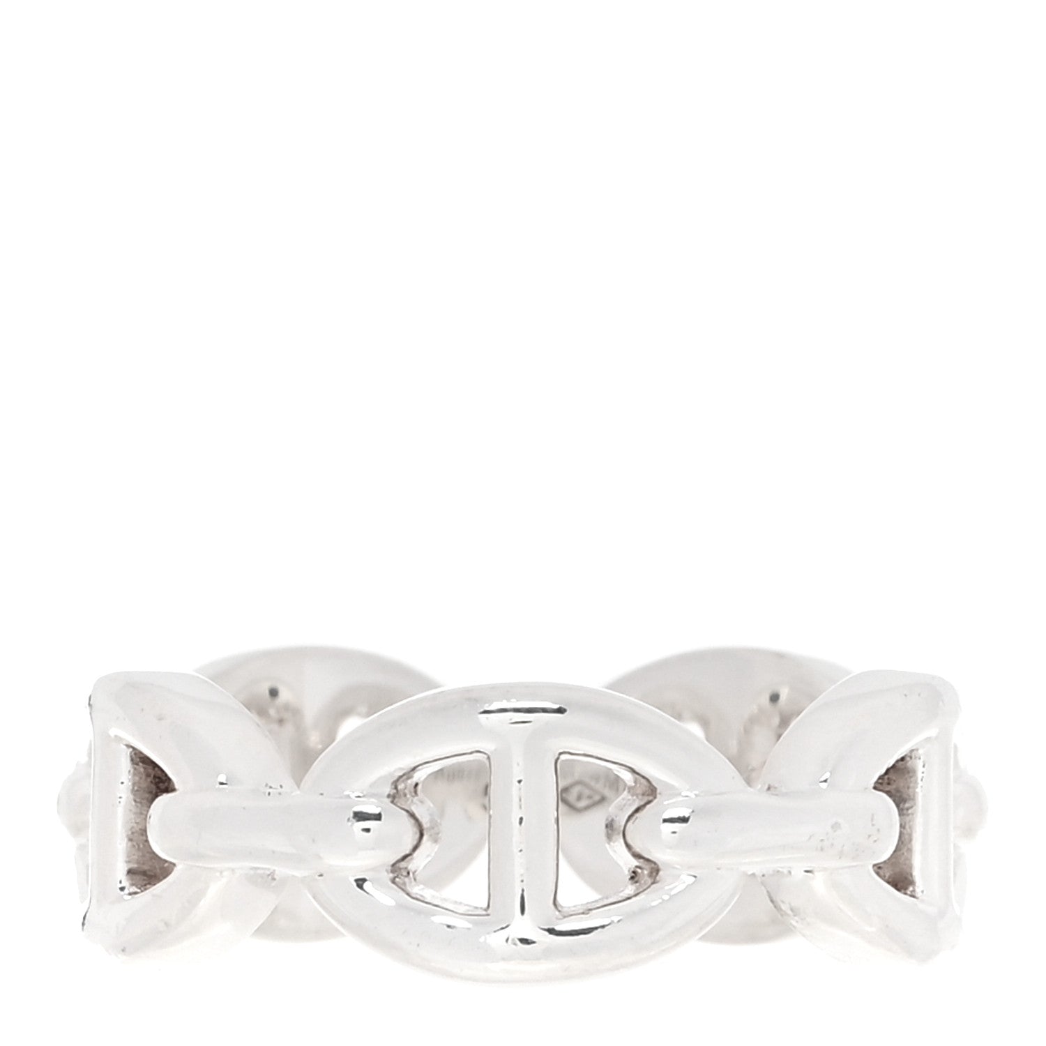 Hermes Sterling Silver PM Chaine d'Ancre Enchainee Band Ring 52 6 3 of 7